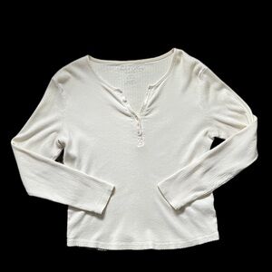 Vintage Y2K Henley Long Sleeve Shirt sz L